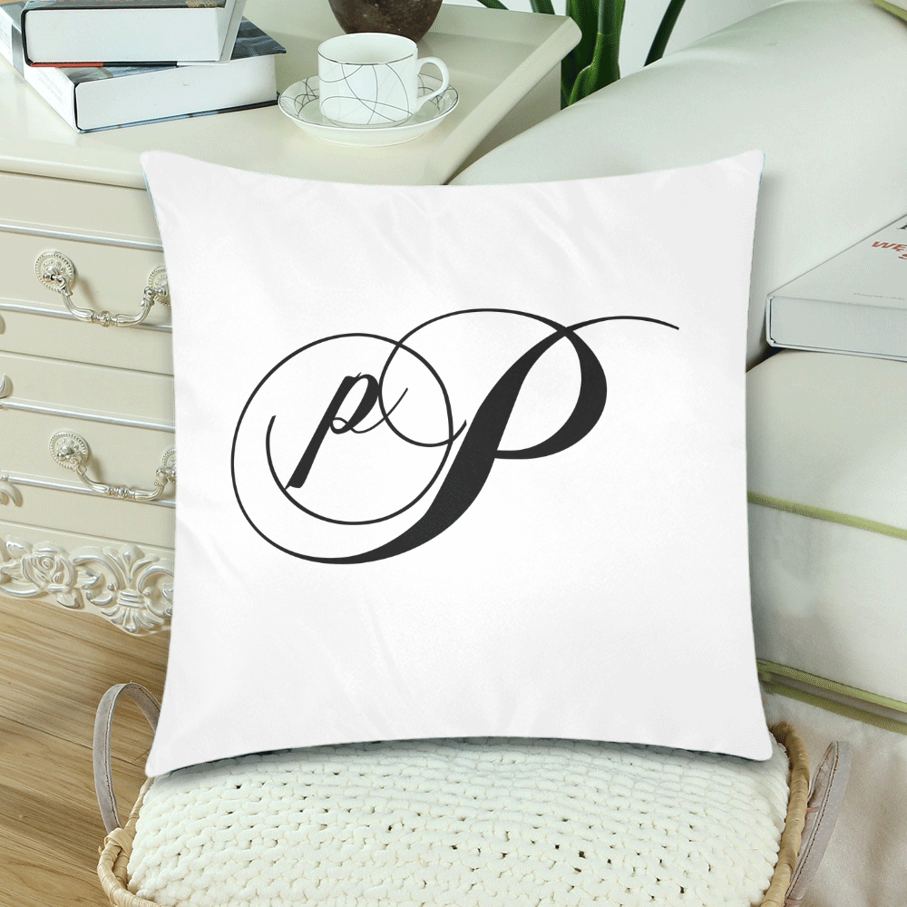 Alphabet P by Jera Nour Custom Zippered Pillow Cases 18"x 18" (Twin Sides) (Set of 2)
