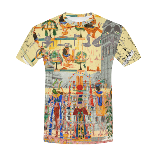 THE COLORFUL HIEROGLYPHICS AND THE MANOR HOUSE All Over Print T-Shirt for Men (USA Size) (Model T40)