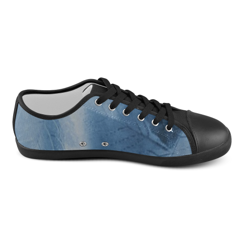 blue leaf shoes Canvas Shoes for Women/Large Size (Model 016)
