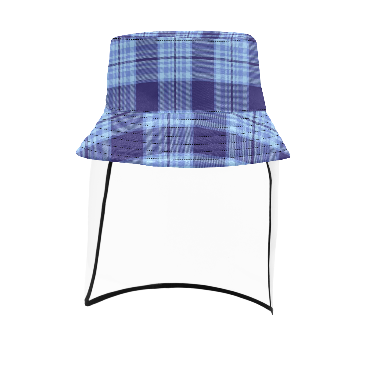STRIPES LIGHT BLUE Men's Bucket Hat (Detachable Face Shield)
