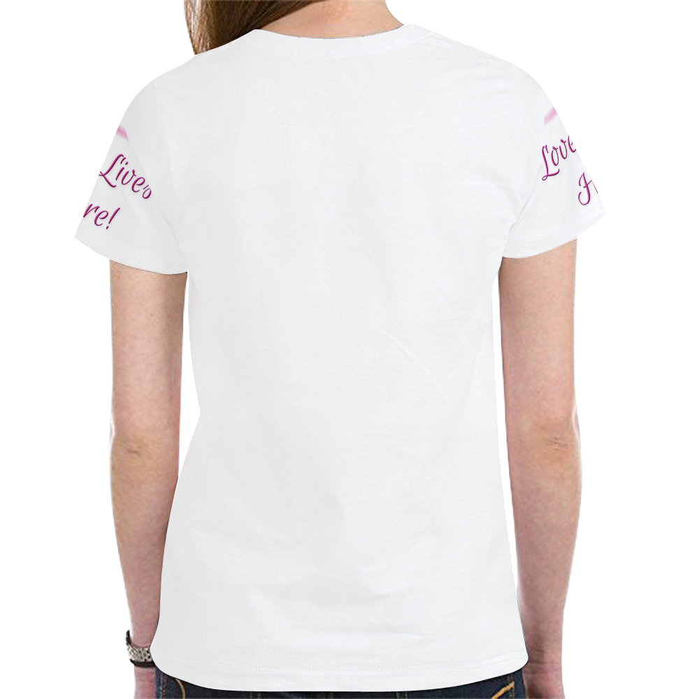 Love Lives Here New All Over Print T-shirt for Women (Model T45)