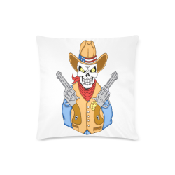 Sheriff Cowboy Sugar Skull Custom Zippered Pillow Case 16"x16" (one side)