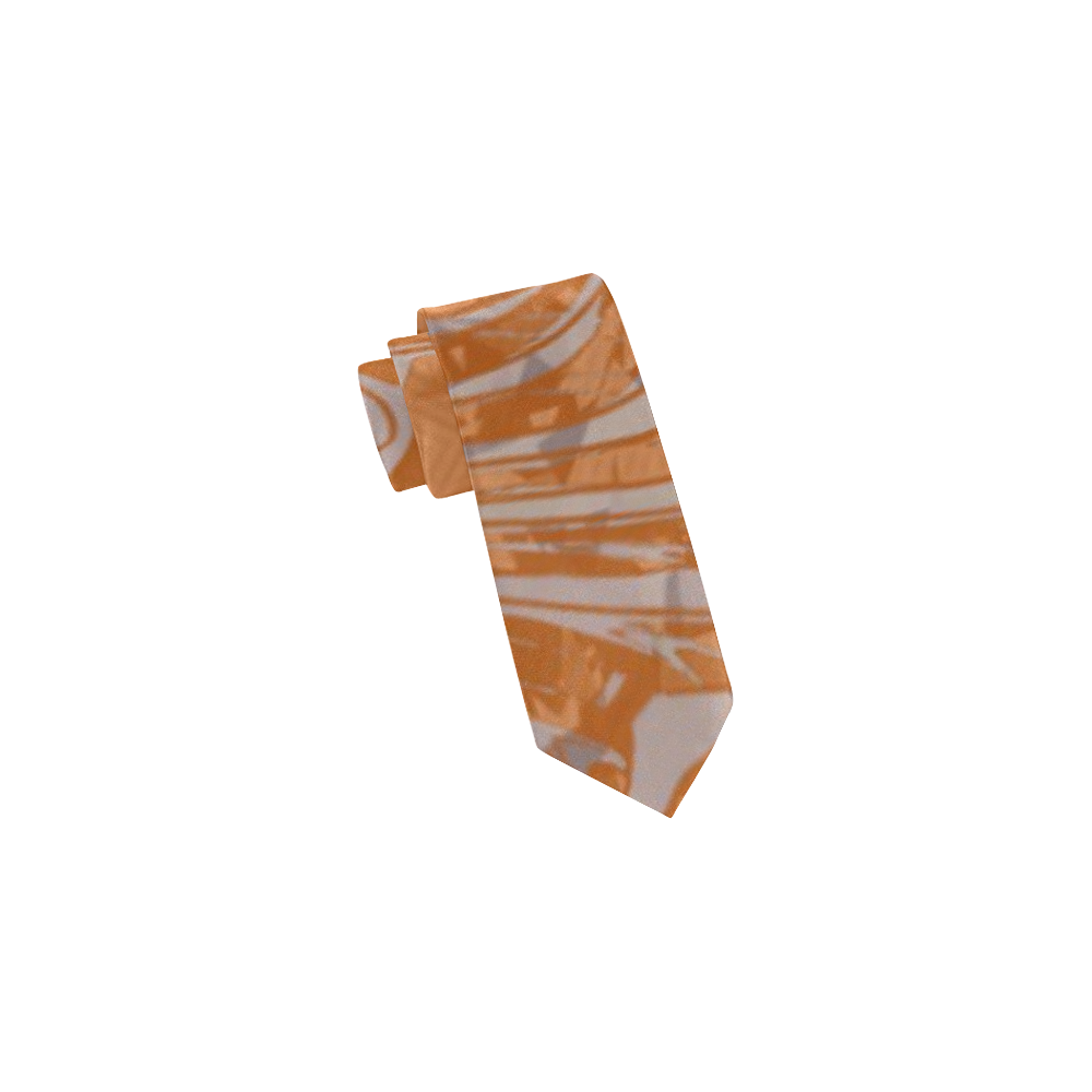 Burnt Orange Geo Classic Necktie (Two Sides)