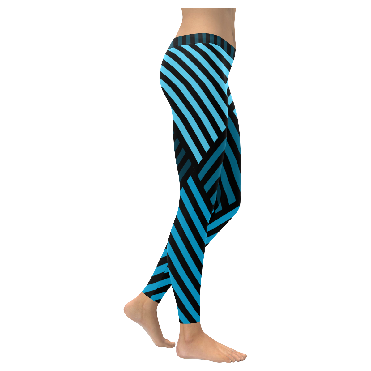 Blue Weave Women's Low Rise Leggings (Invisible Stitch) (Model L05)