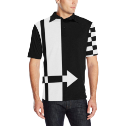 Sixties Mod Black White Arrow by ArtformDesigns Men's All Over Print Polo Shirt (Model T55)