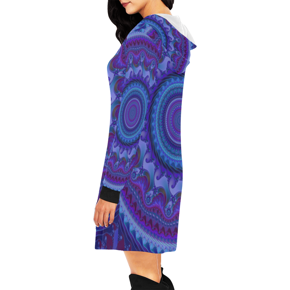 MANDALA PASSION OF LOVE All Over Print Hoodie Mini Dress (Model H27)
