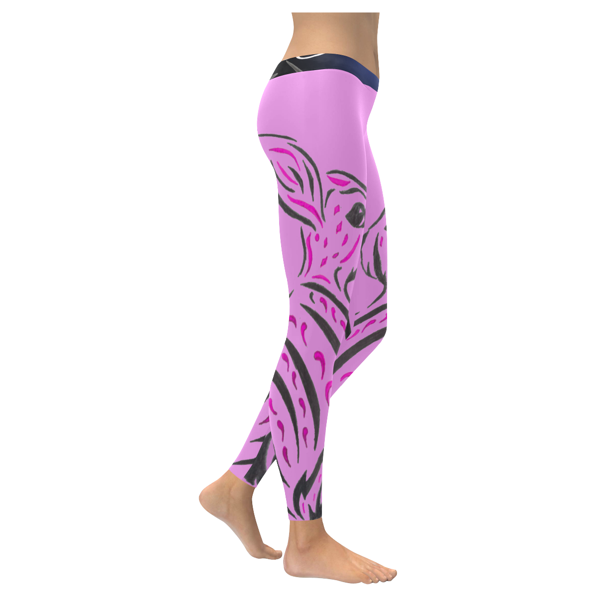 PinkBunny Women's Low Rise Leggings (Invisible Stitch) (Model L05)