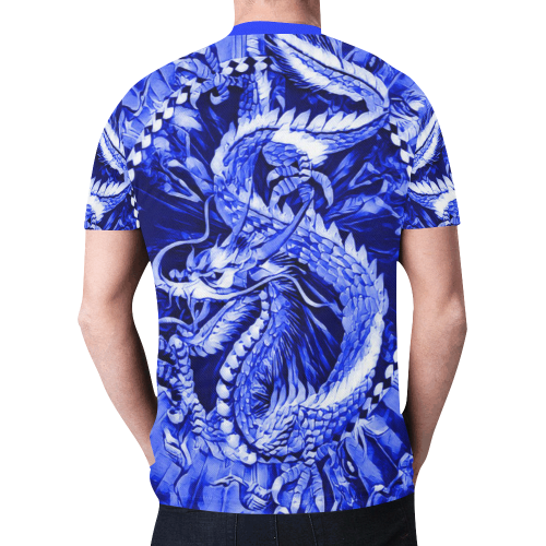 Awesome Chinese Dragon Cobalt Graphic New All Over Print T-shirt for Men (Model T45)