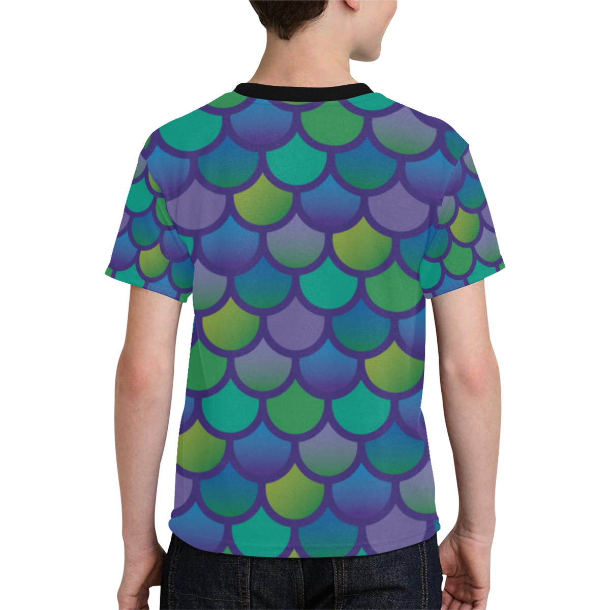 Mermaid SCALES multiCOLOR Kids' All Over Print T-shirt (Model T65)