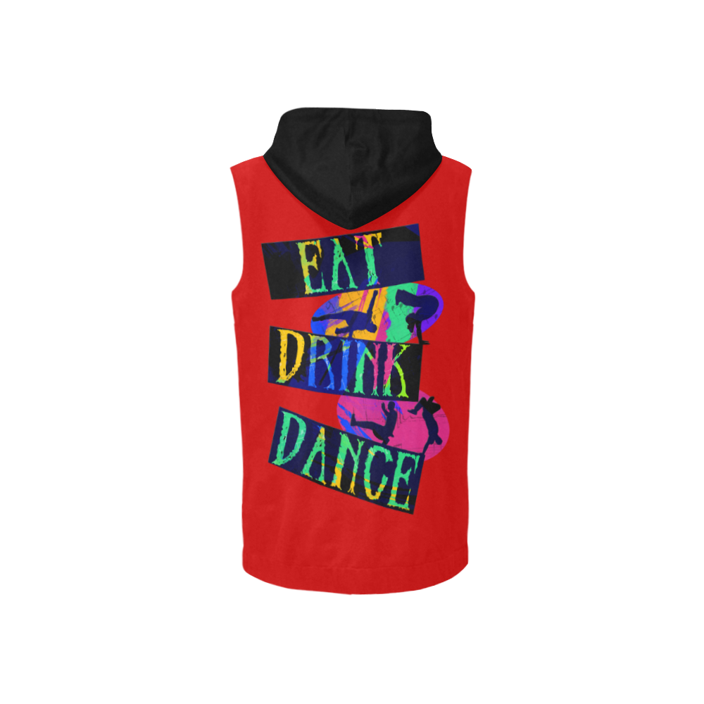 Break Dancing Colorful / Black / Red All Over Print Sleeveless Zip Up Hoodie for Women (Model H16)