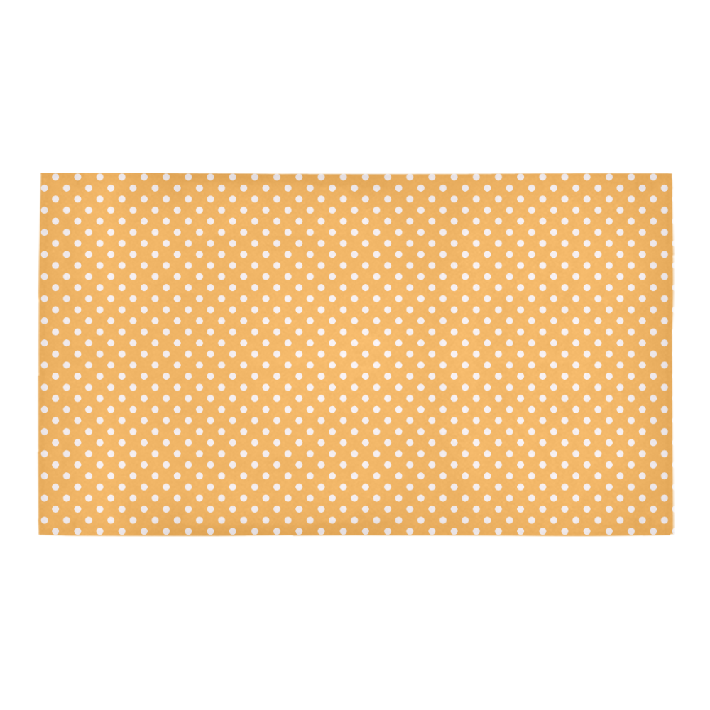 Yellow orange polka dots Bath Rug 16''x 28''