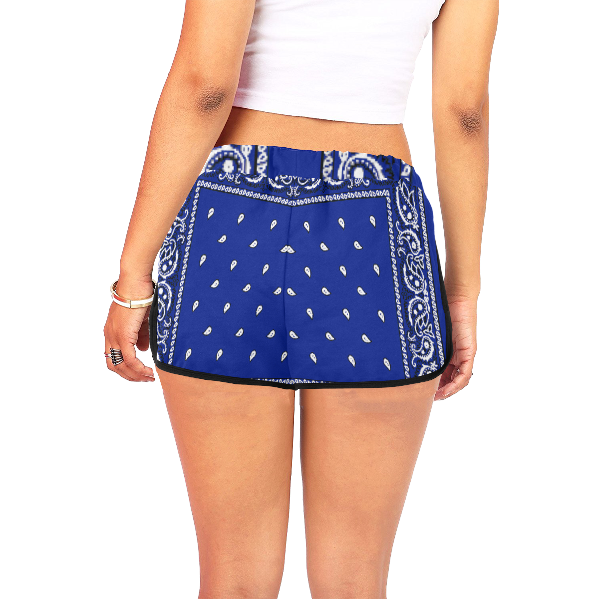 KERCHIEF PATTERN BLUE Women's All Over Print Relaxed Shorts (Model L19)
