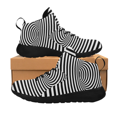 XD-OI Striped Optical Illusion Portal (Black/White) Men's Chukka Training Shoes (Model 57502)
