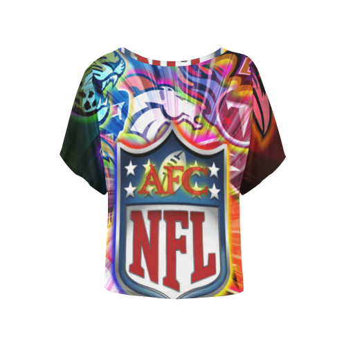 2018 NFL AFC by TheONE Savior @ IMpossABLE Endeavors Women's Batwing-Sleeved Blouse T shirt (Model T44)