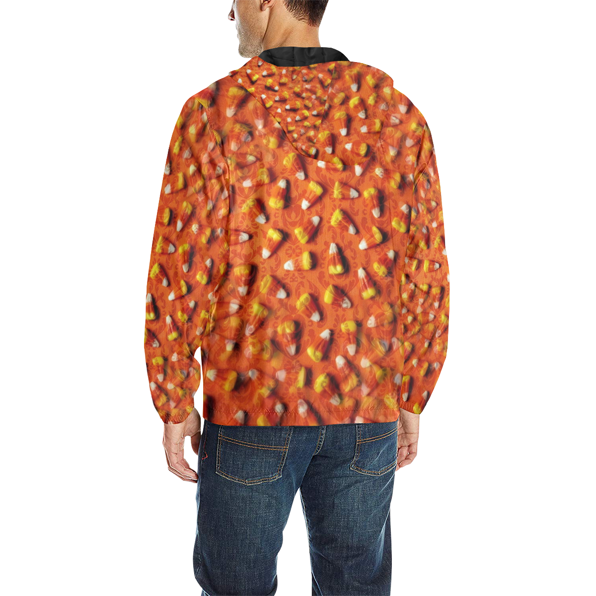 Halloween Candy Corn by Artdream All Over Print Quilted Windbreaker for Men (Model H35)
