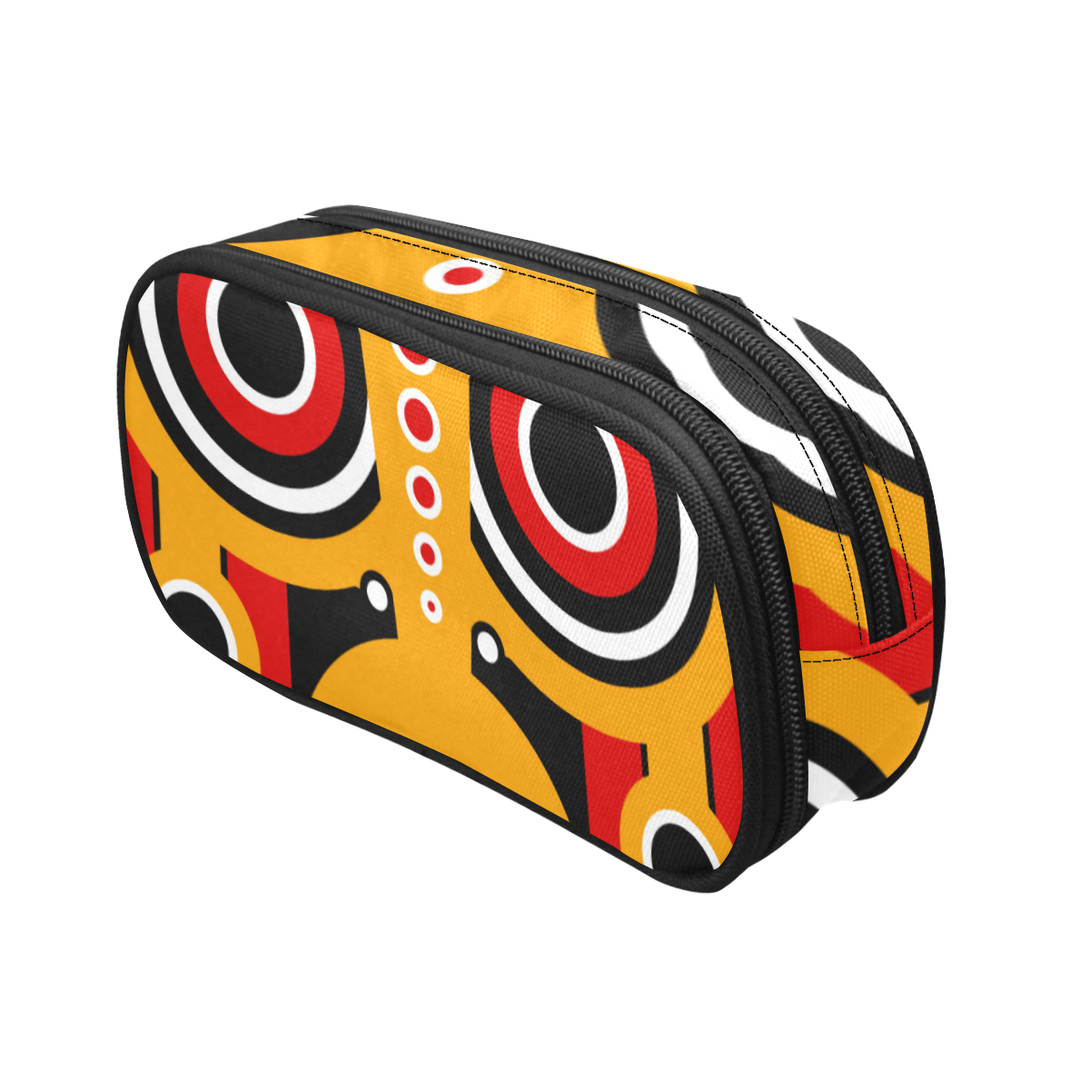 Red Yellow Tiki Tribal Pencil Pouch/Large (Model 1680)