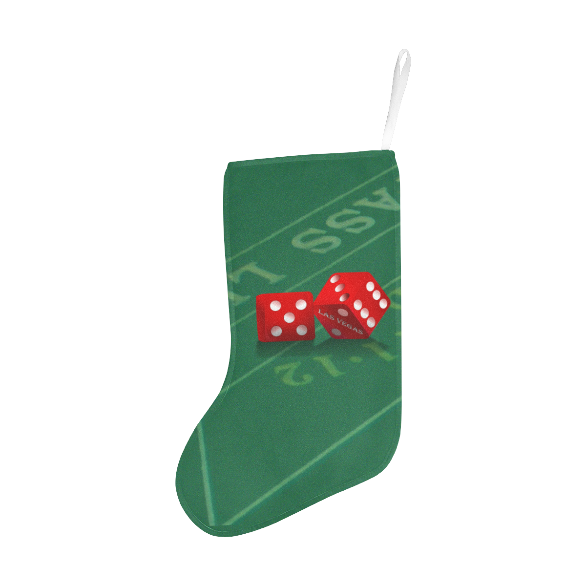 Las Vegas Dice on Craps Table Christmas Stocking (Without Folded Top)