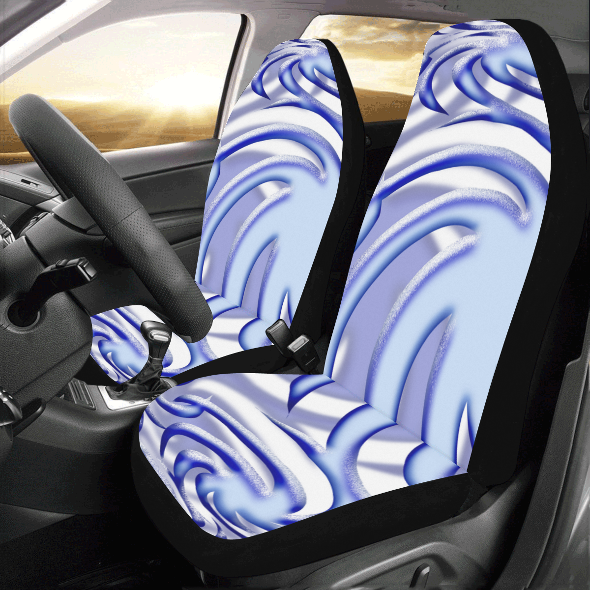 3-D Blue Ball Car Seat Covers (Set of 2)