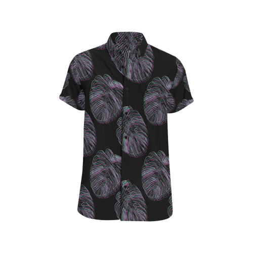 Glitch Monstera Shirt Men's All Over Print Short Sleeve Shirt (Model T53)