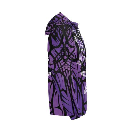 Purple Tribal Rock Star Hoodie All Over Print Full Zip Hoodie for Men (Model H14)