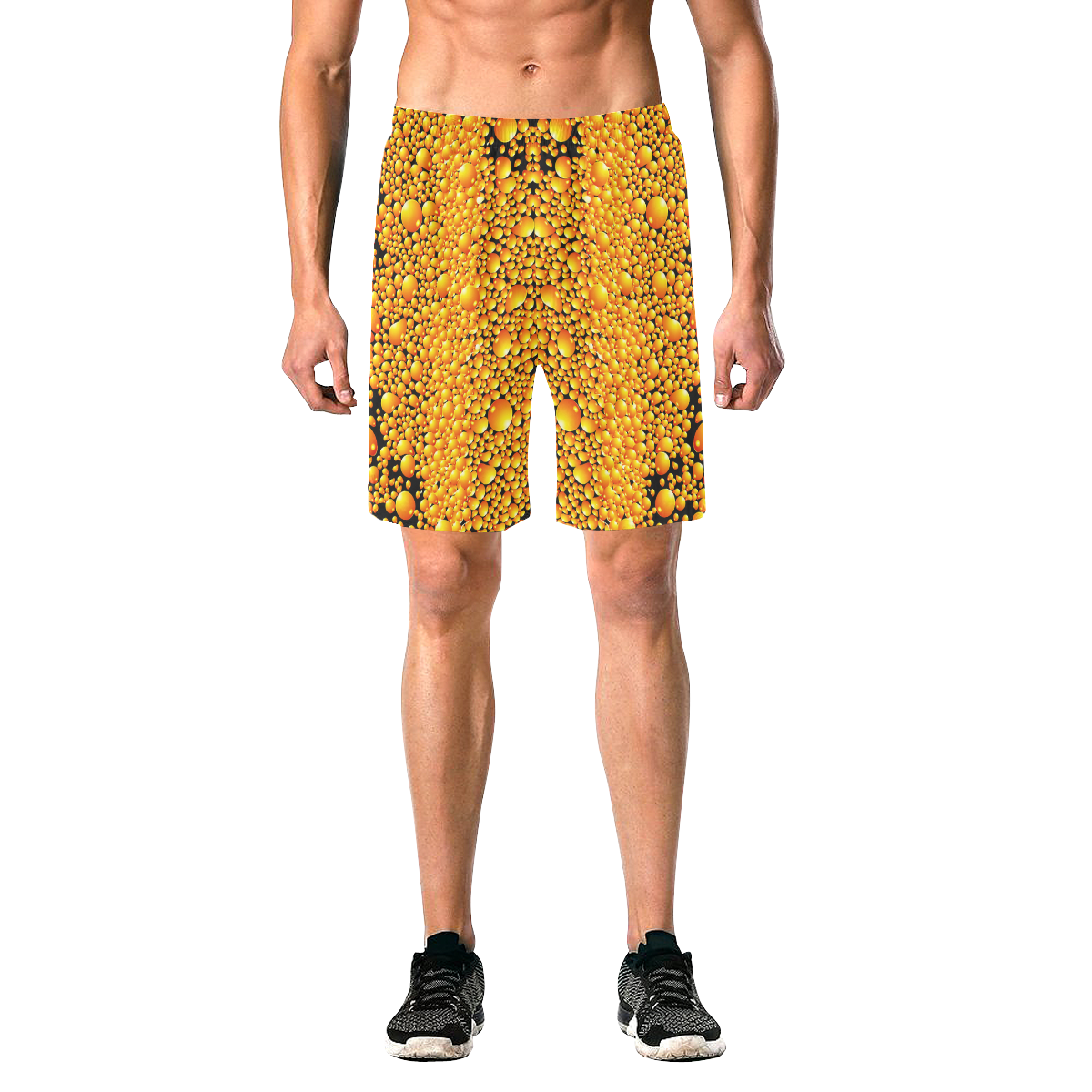yellow bubble Men's All Over Print Elastic Beach Shorts (Model L20)