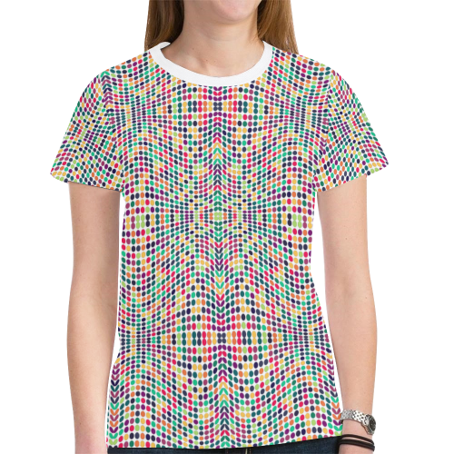 dots large New All Over Print T-shirt for Women (Model T45)
