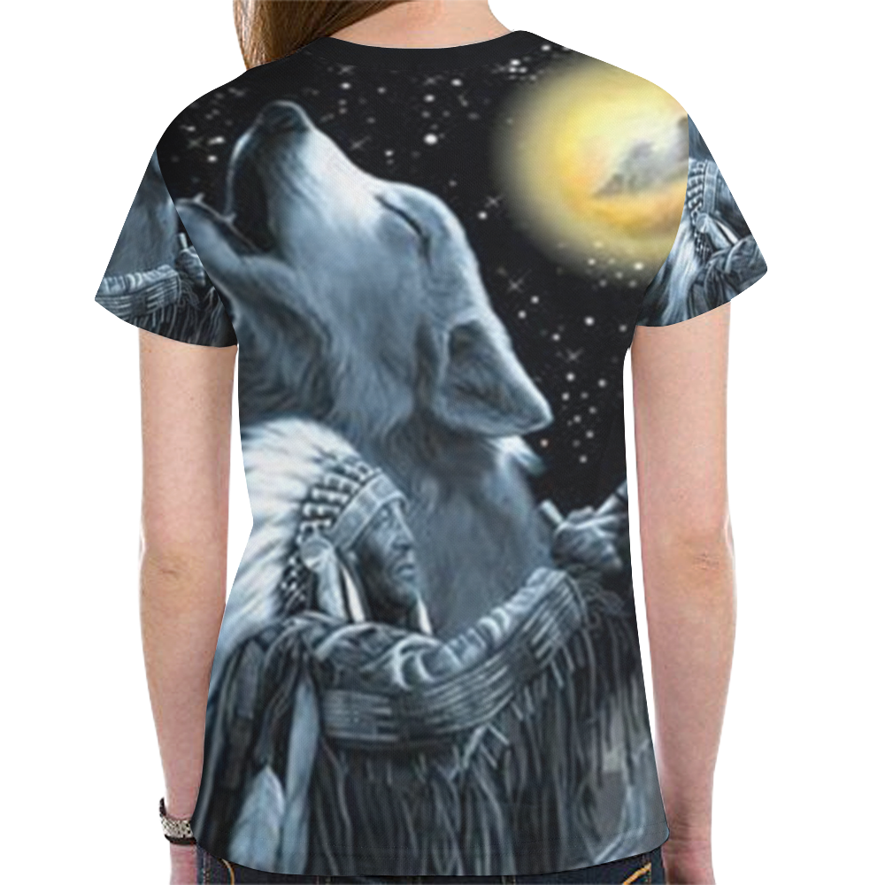 Embrace The Wolf Spirit New All Over Print T-shirt for Women (Model T45)
