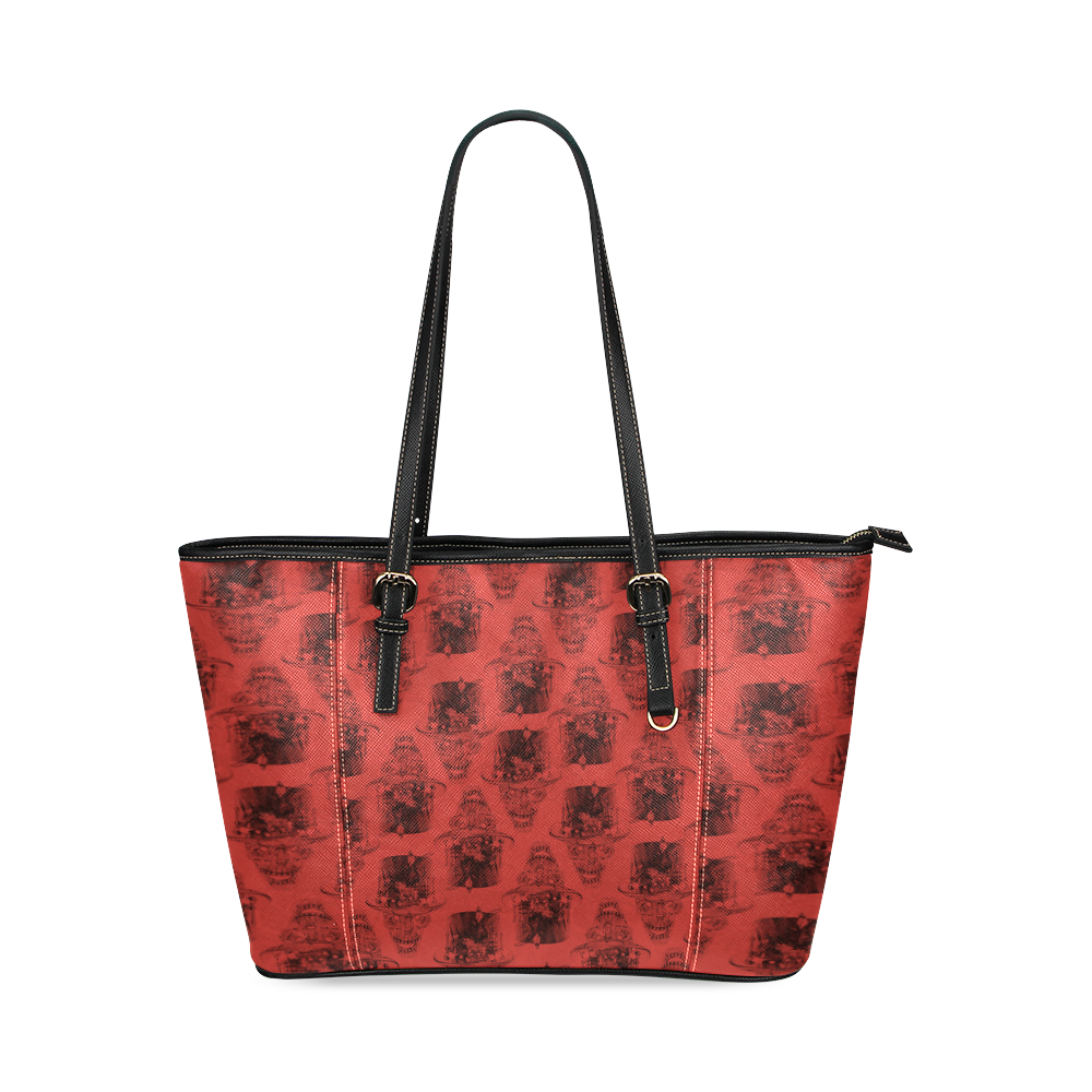 SAMSON WEAR RED Leather Tote Bag/Small (Model 1640)