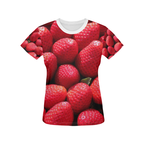 STRAWBERRIES All Over Print T-shirt for Women/Large Size (USA Size) (Model T40)