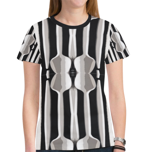spoon mirroring 2 New All Over Print T-shirt for Women (Model T45)