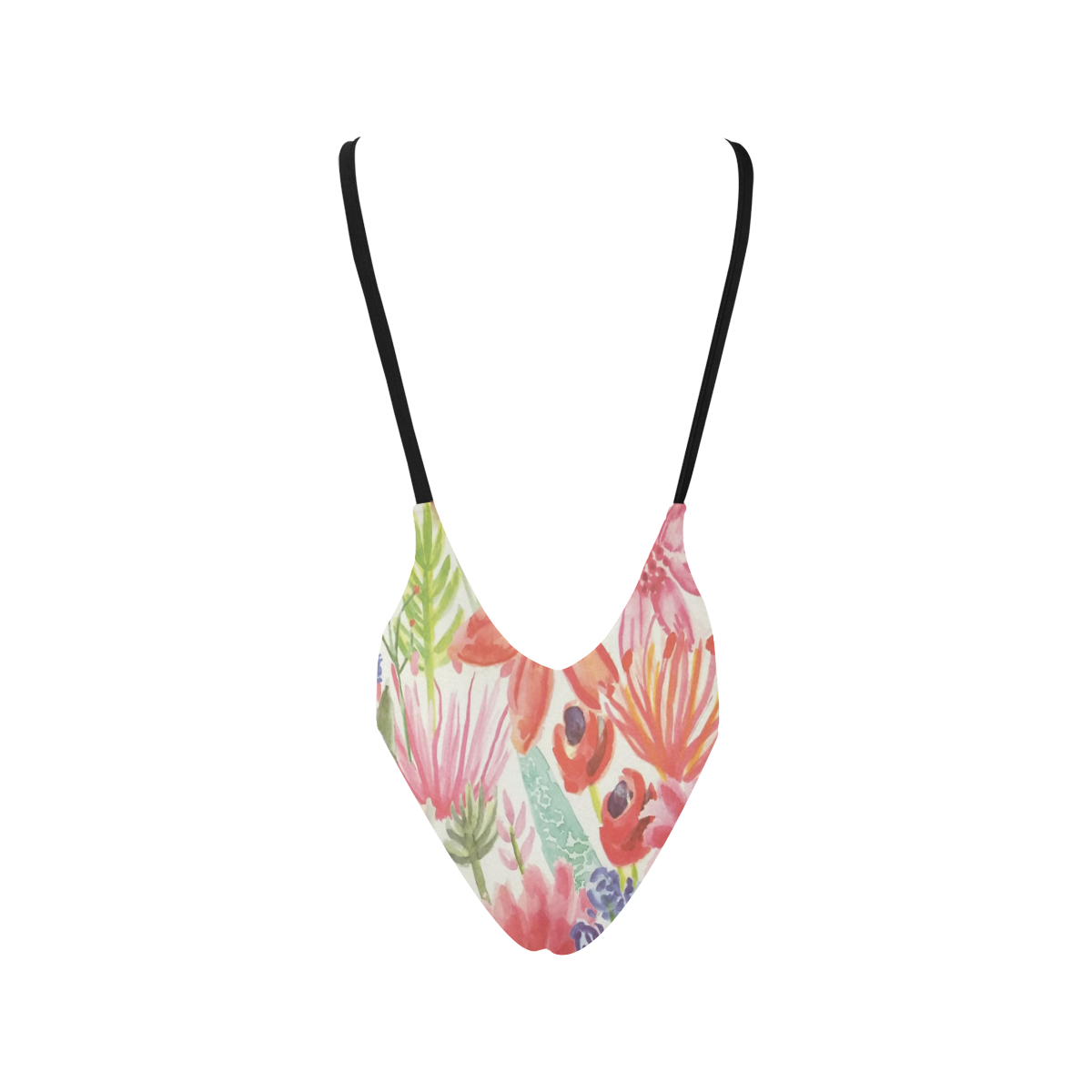 Santa Fe Blossoms Sexy Low Back One-Piece Swimsuit (Model S09)