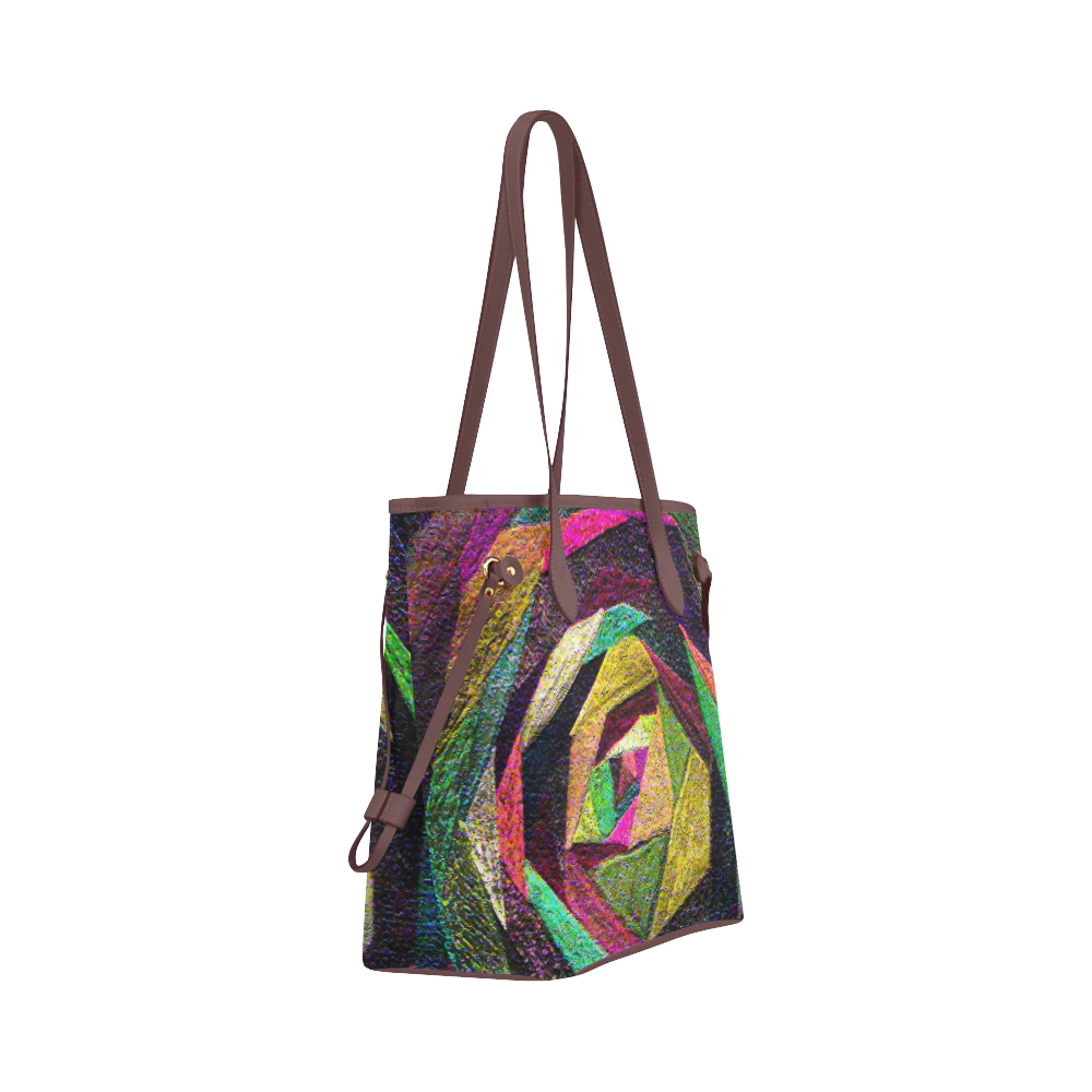 Quilted Rose Clover Canvas Tote Bag (Model 1661)