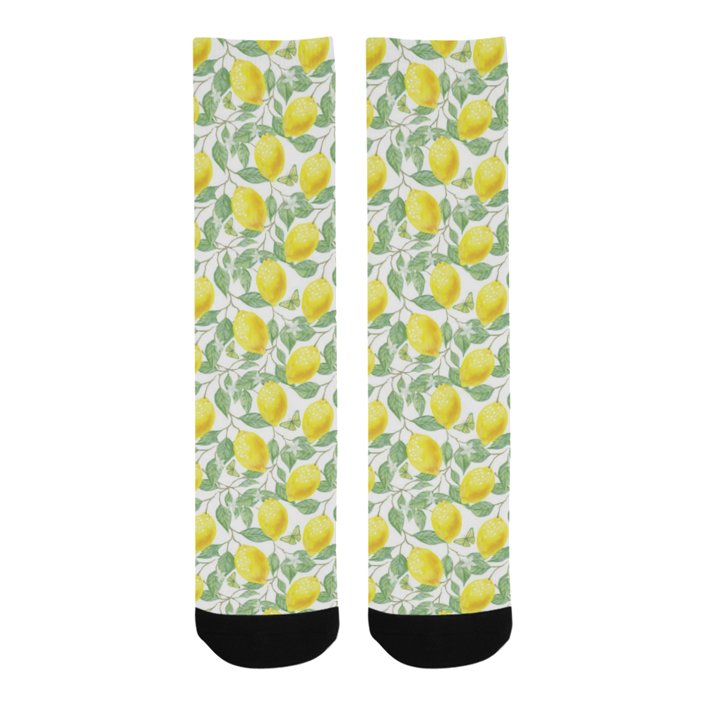 Lemons And Butterfly Men's Custom Socks