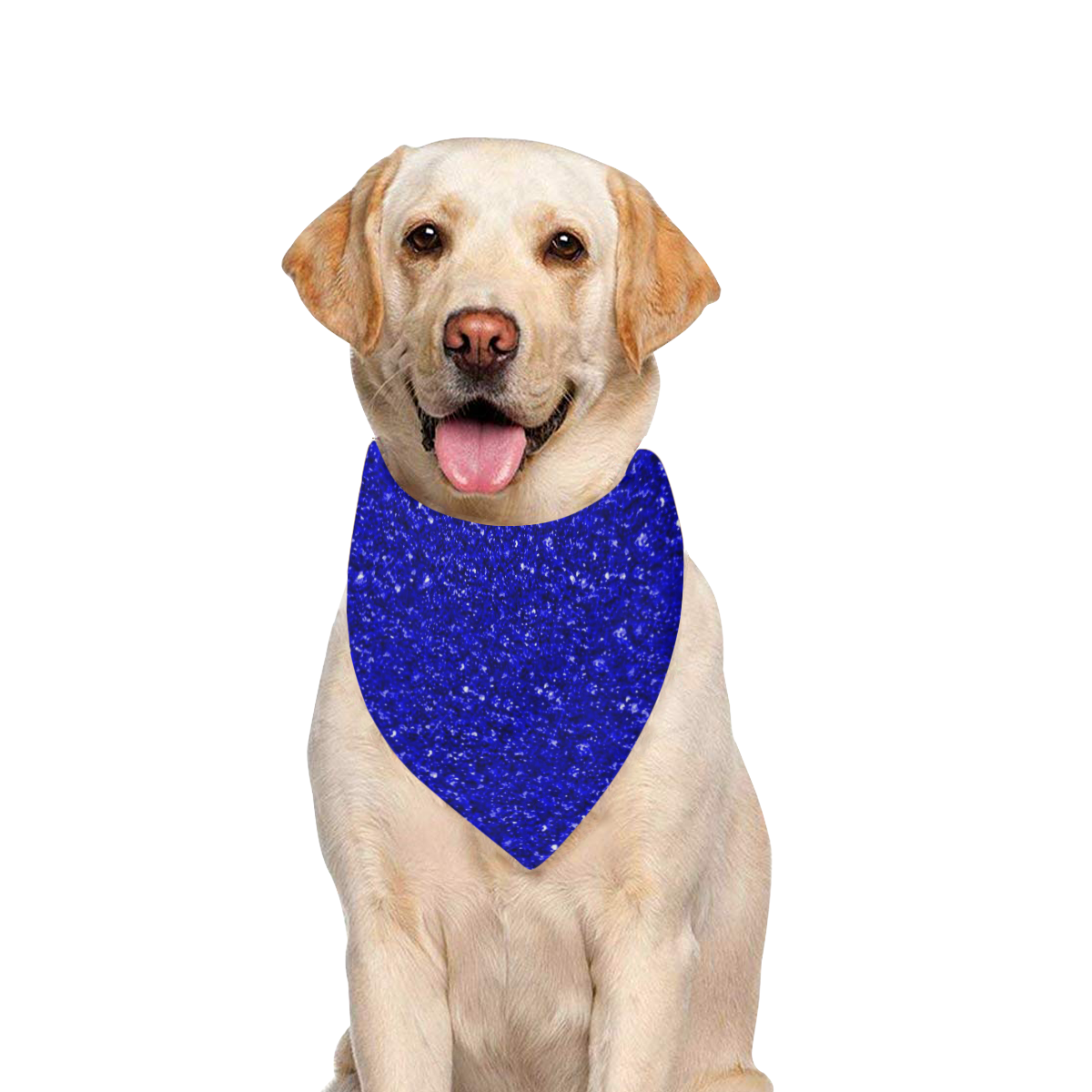 sparkling glitter inky blue Pet Dog Bandana/Large Size