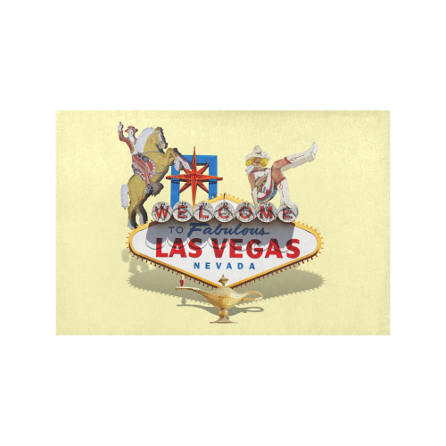 Las Vegas Welcome Sign on Yellow Placemat 12’’ x 18’’ (Set of 4)