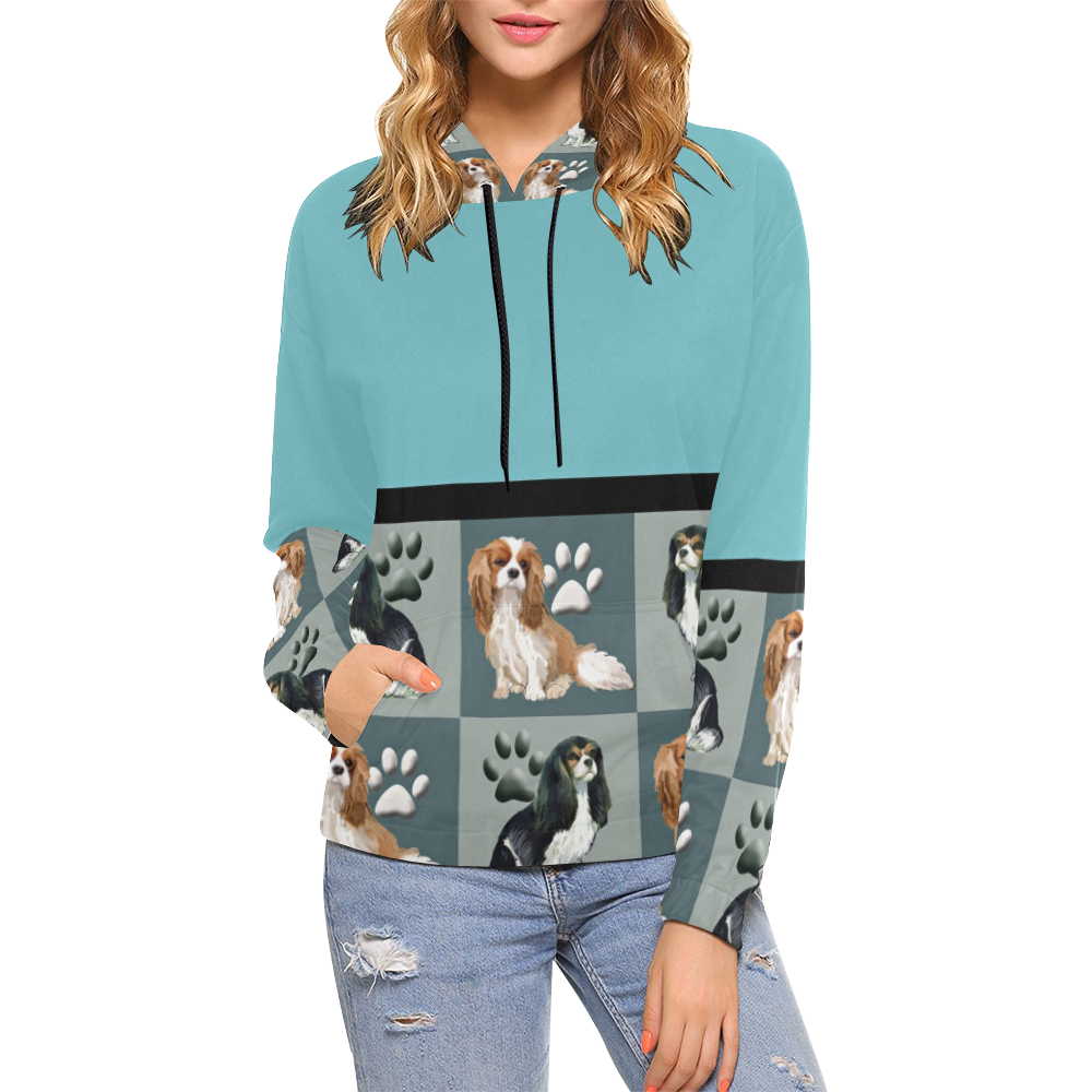 cavalier spaniels for hoodie All Over Print Hoodie for Women (USA Size) (Model H13)