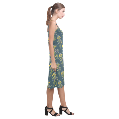 Yellow irises Alcestis Slip Dress (Model D05)