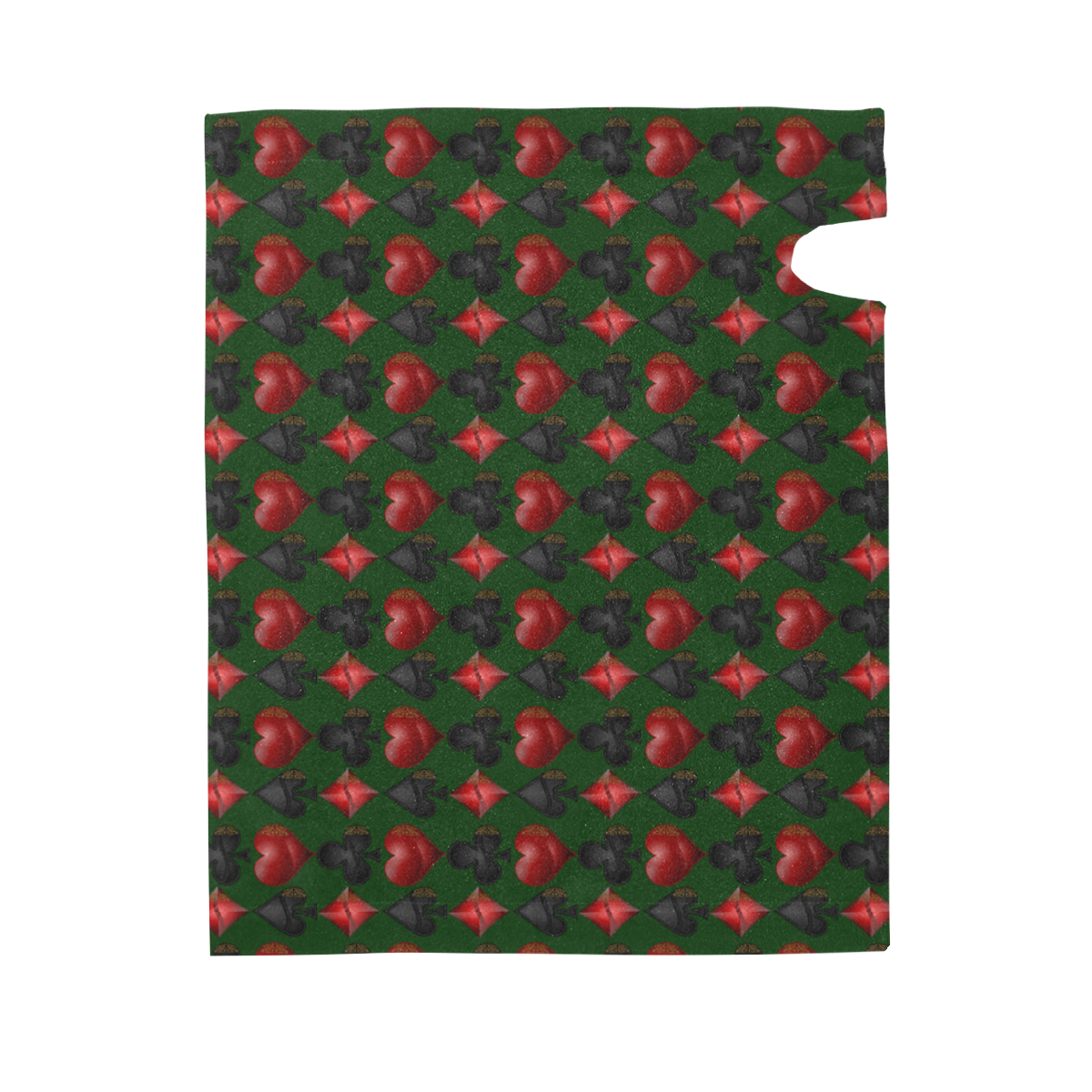 Las Vegas Black and Red Casino Poker Card Shapes on Green Mailbox Cover