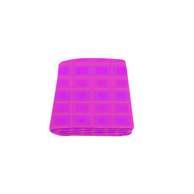 Pink golden multicolored multiple squares Blanket 40"x50"