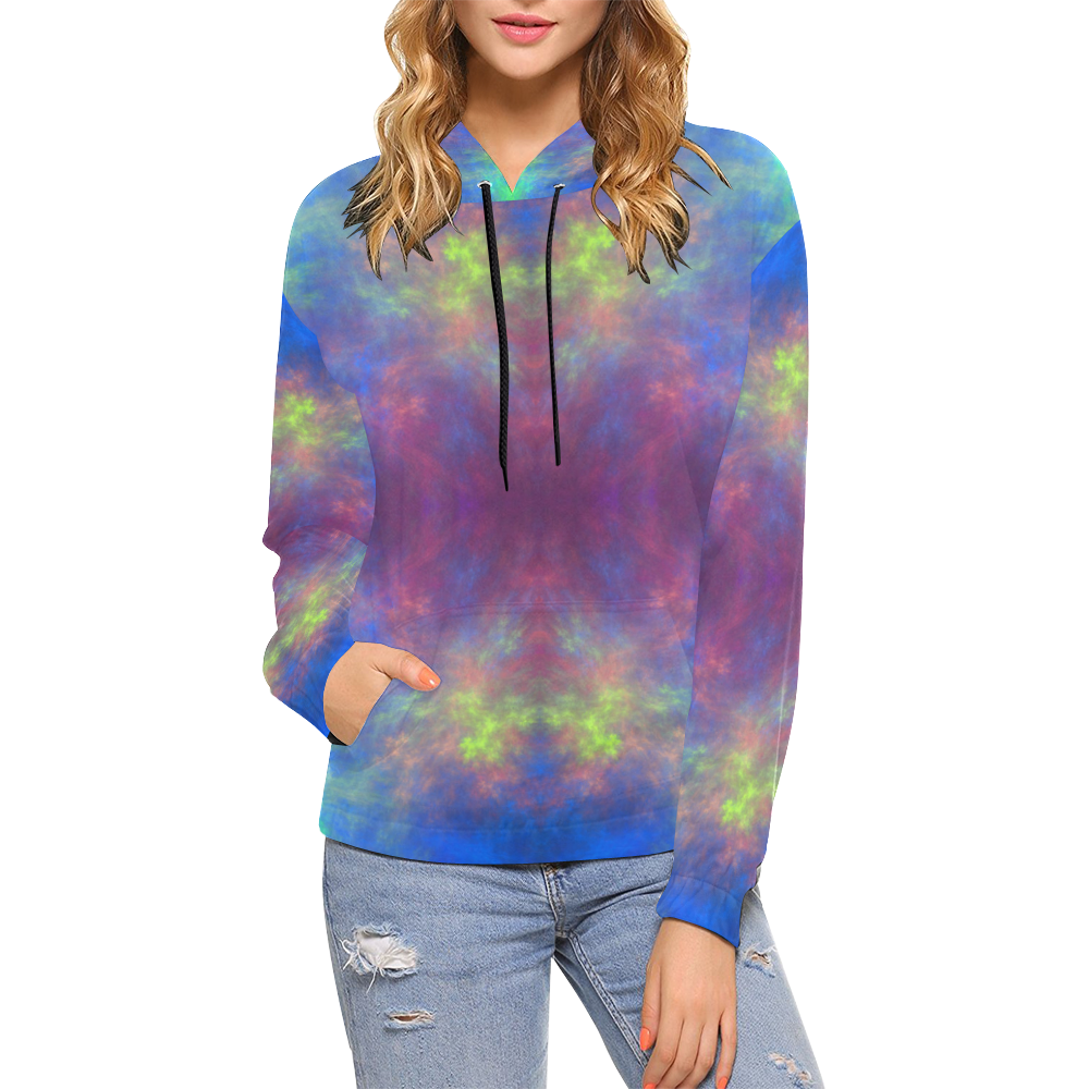 Universe of Color All Over Print Hoodie for Women (USA Size) (Model H13)
