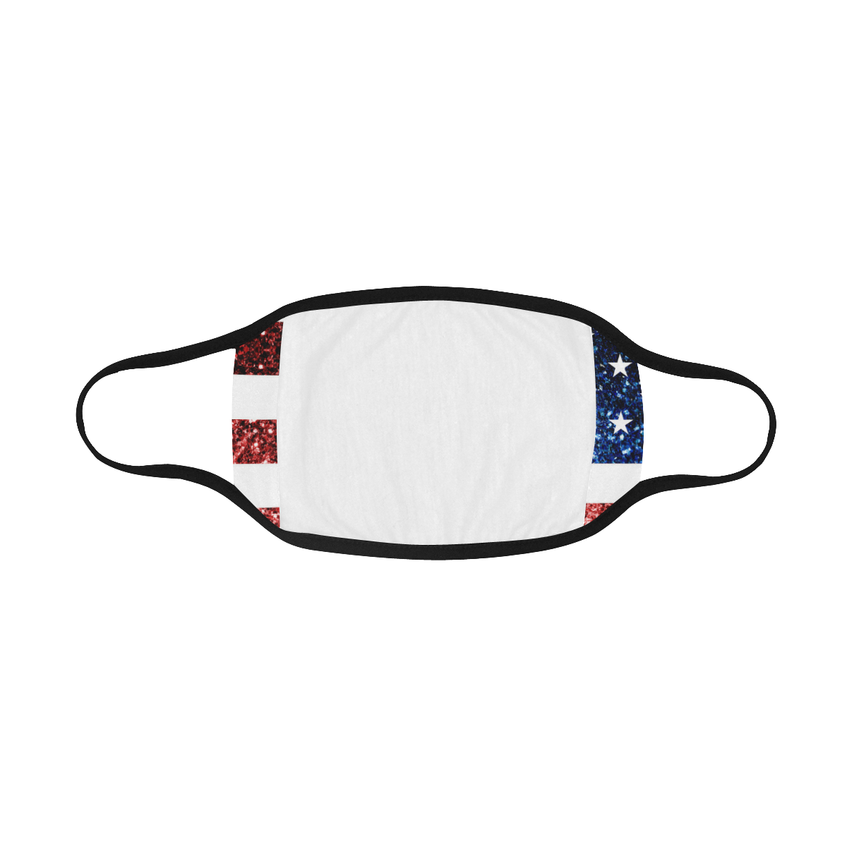 USA flag red blue sparkles glitters Mouth Mask