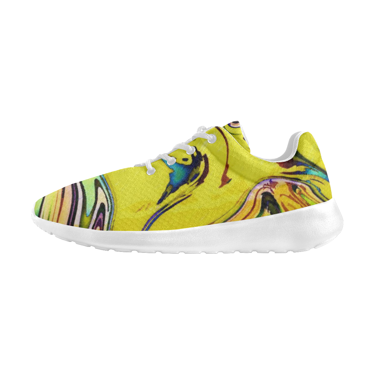 Yellow marble Women's Athletic Shoes (Model 0200)