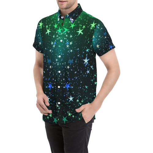 Stars20160901_by_JAMColors Men's All Over Print Short Sleeve Shirt (Model T53)