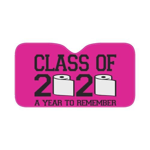 Covid - Humor - Class of 2020 - pink Car Sun Shade 55"x30"
