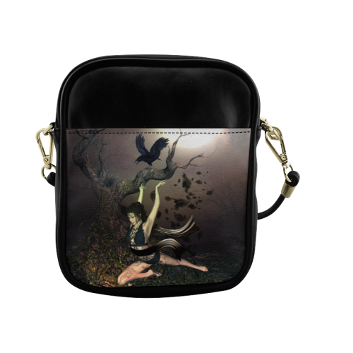 Beautiful fairy with crow Sling Bag (Model 1627)