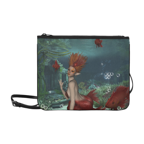 Beautiful mermaid and fantasy fish Slim Clutch Bag (Model 1668)