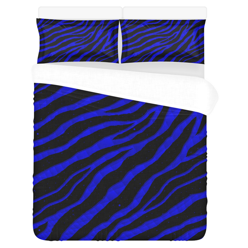 Ripped SpaceTime Stripes - Blue 3-Piece Bedding Set