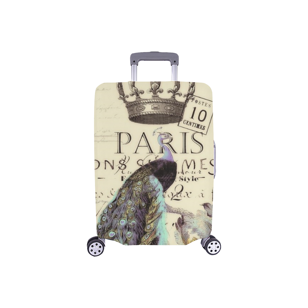Peacock and crown Luggage Cover/Small 18"-21"