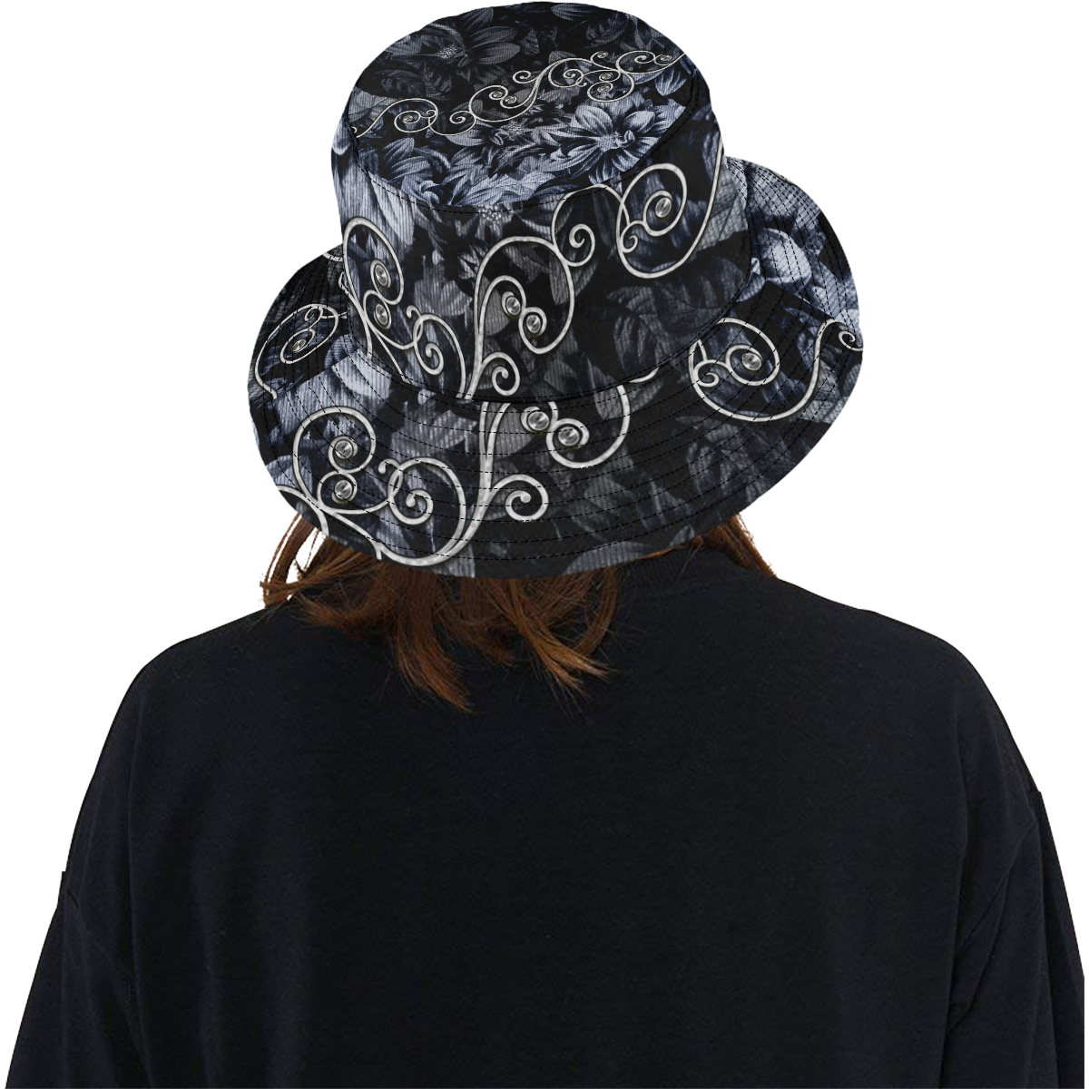 Flower power in blue All Over Print Bucket Hat