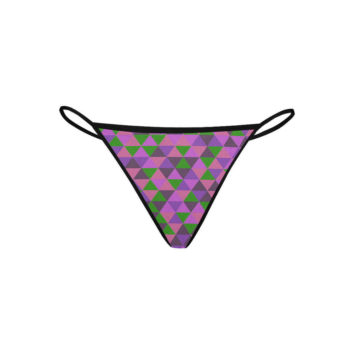 retro pink purple geometric pattern Women's All Over Print G-String Panties (Model L35)